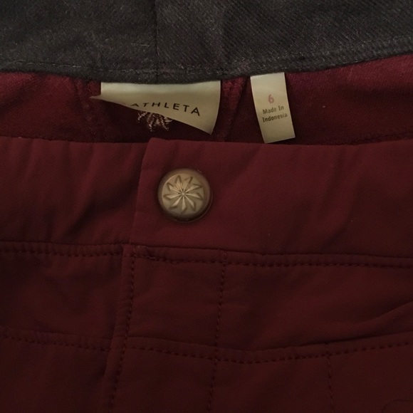 Athleta Sphere pants, size 6. Color is wine. Euc. - Picture 5 of 6
